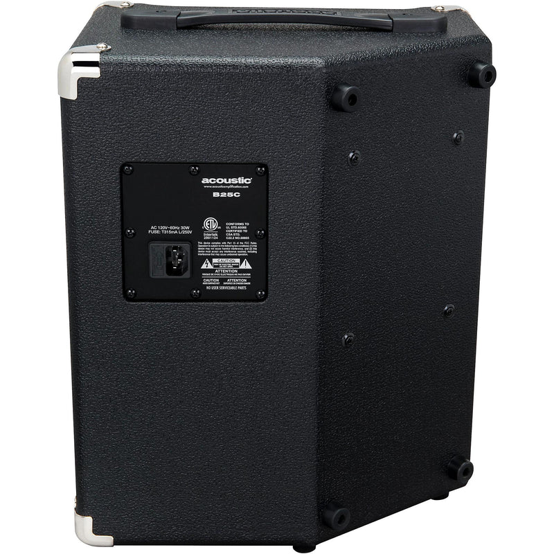 Acoustic B25C 1x8 25W Bass Combo With Tilt-Back Cab, Black