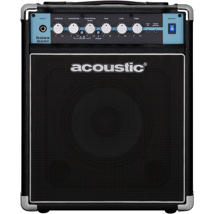 Acoustic B25C 1x8 25W Bass Combo With Tilt-Back Cab, Black