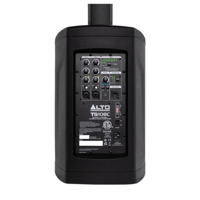 Alto TS108C 600-Watt Portable Powered Column Array Loudspeaker with 3CH Digital Mixer and Bluetooth