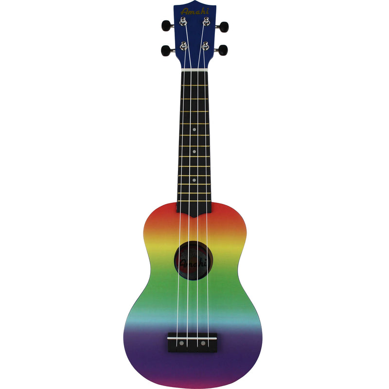 Amahi DDUK1 Soprano Ukulele w/ Bag, Gradient Rainbow