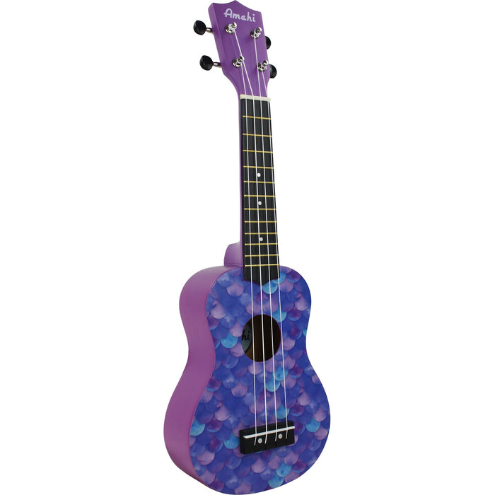 Amahi DDUK12 Soprano Ukulele w/ Bag, Mermaid Design