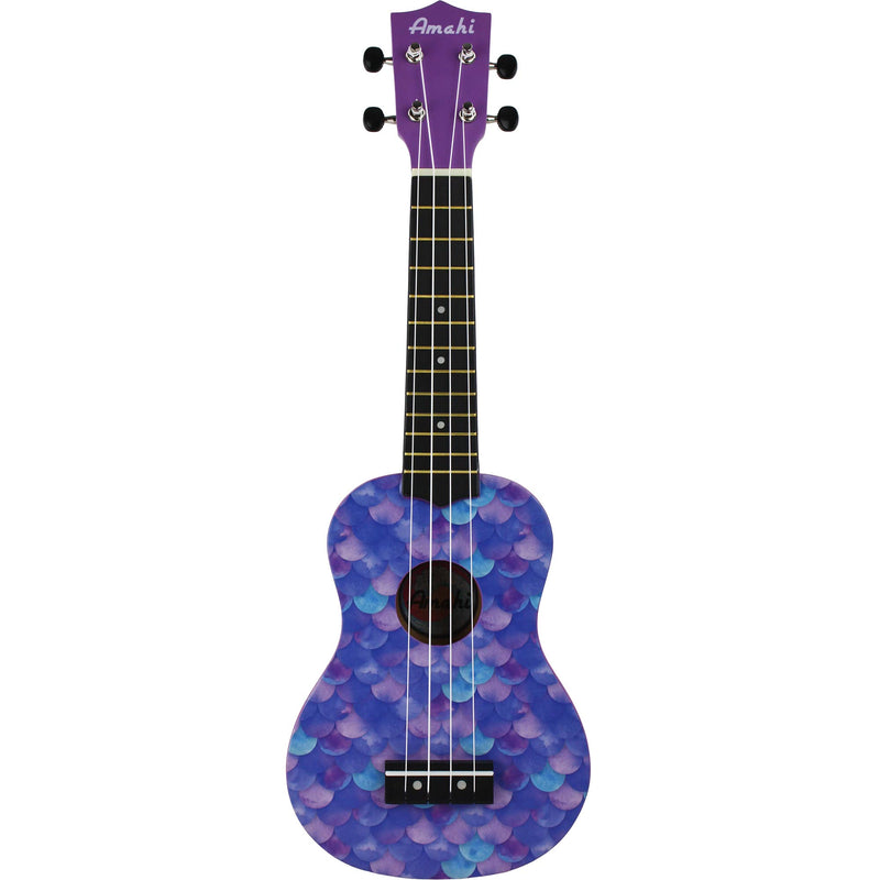 Amahi DDUK12 Soprano Ukulele w/ Bag, Mermaid Design