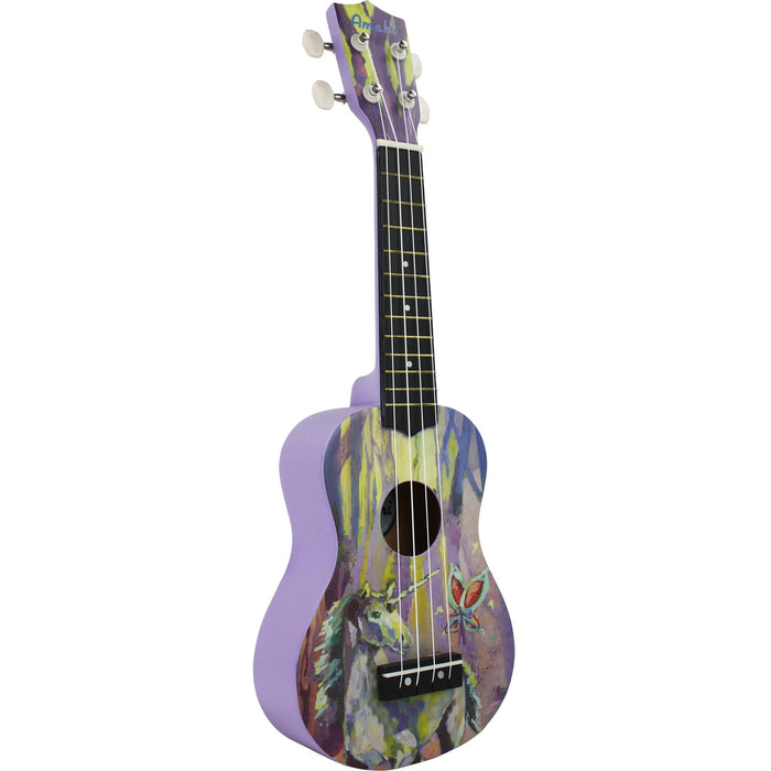 Amahi DDUK20 Soprano Ukulele w/ Bag, Enchanted Forest