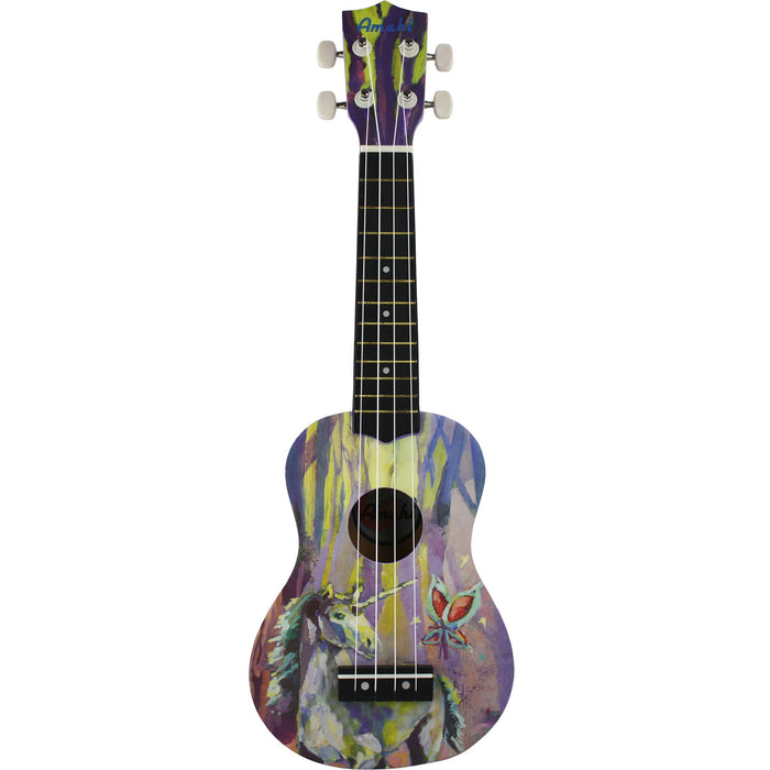 Amahi DDUK20 Soprano Ukulele w/ Bag, Enchanted Forest
