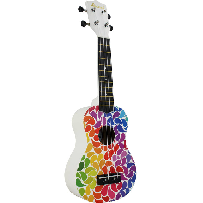 Amahi DDUK3 Tropical Series Soprano Ukulele, Rainbow Flower