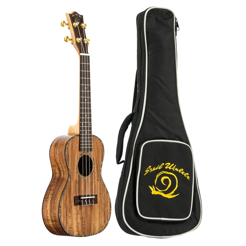 Amahi Snail UKC-485 KOA Concert Ukulele w/ Gig Bag