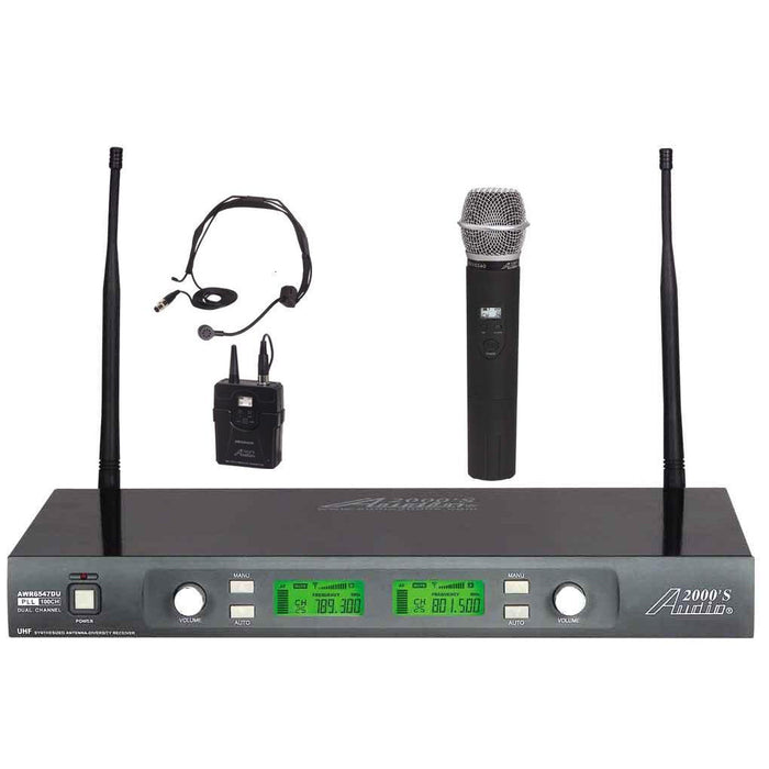 Audio 2000's AWM6547DUX Handheld & Headset UHF Wireless Microphone System