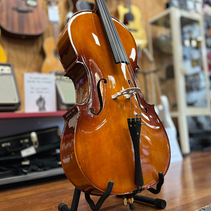 Brandenburg CL-1180 Antiqued Solid Top Cello Outfit with Padded Bag and Bow, 4/4