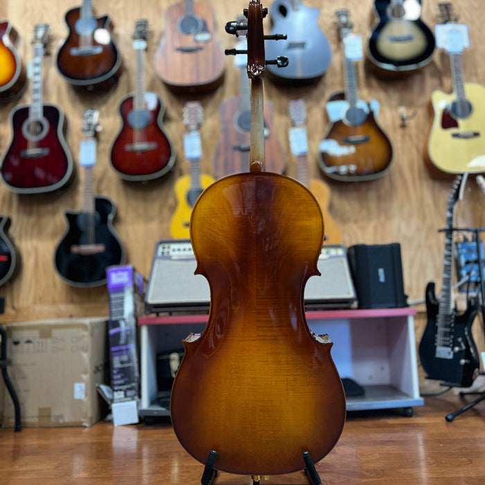 Brandenburg CL-1180 Antiqued Solid Top Cello Outfit with Padded Bag and Bow, 4/4