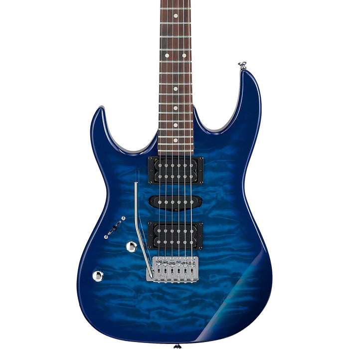 DEMO Ibanez GRX70QAL RG GIO Series Electric Guitar (Transparent Blue Burst, Left-Handed)