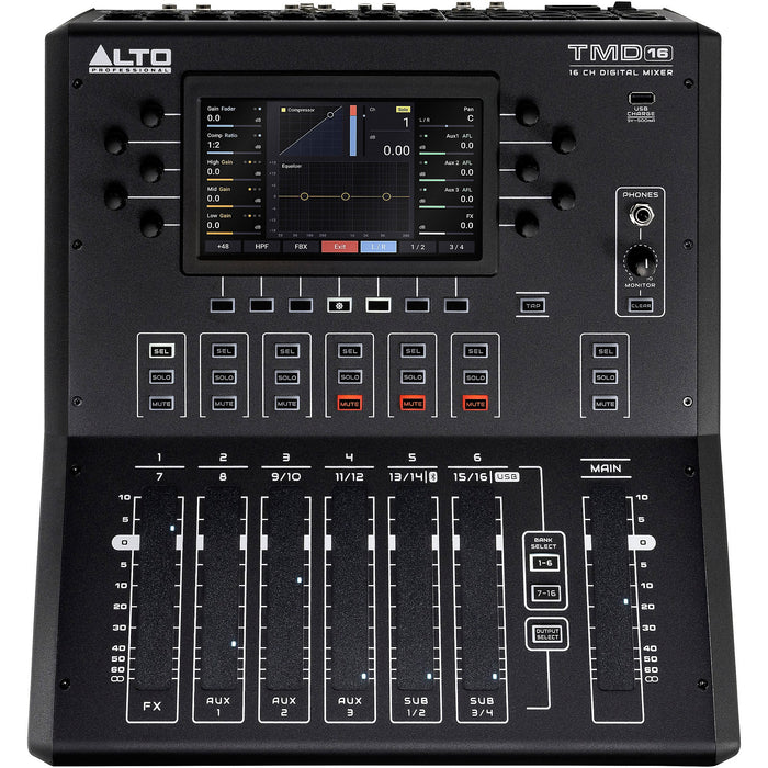 DISPLAY Alto Professional TMD16 16-channel Compact Digital Mixer with Bluetooth and USB