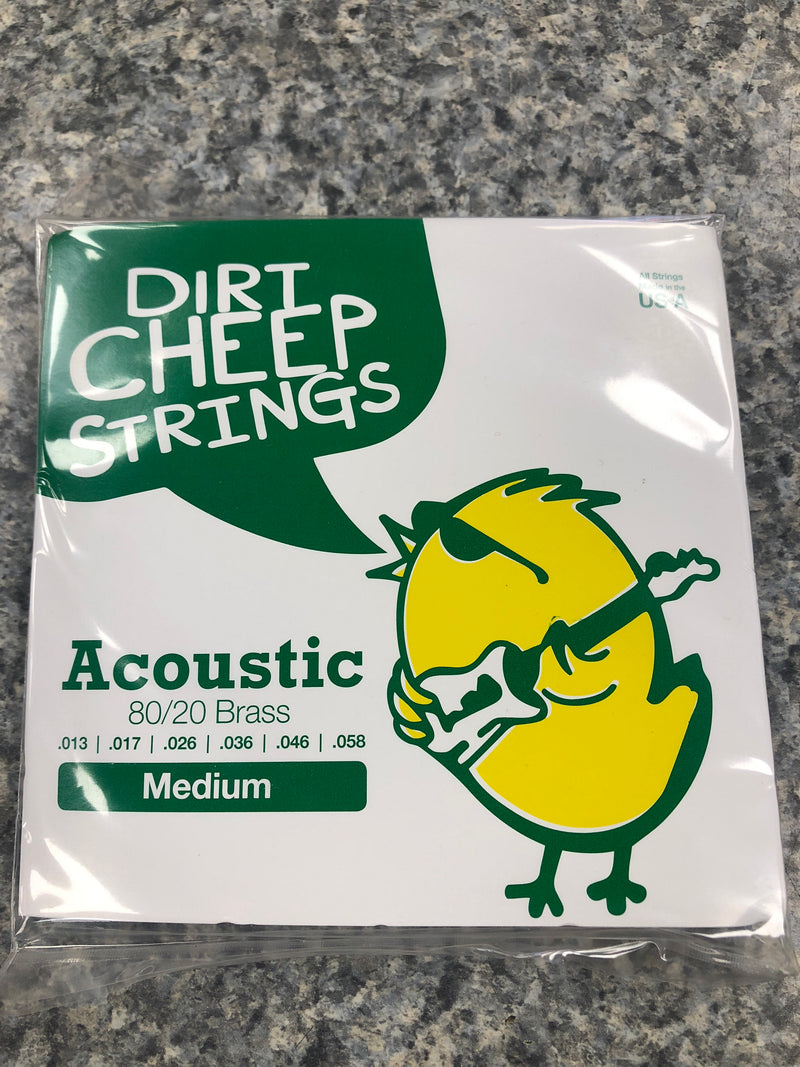 Dirt Cheep Strings - Acoustic 80/20 Medium Set, .013-.058
