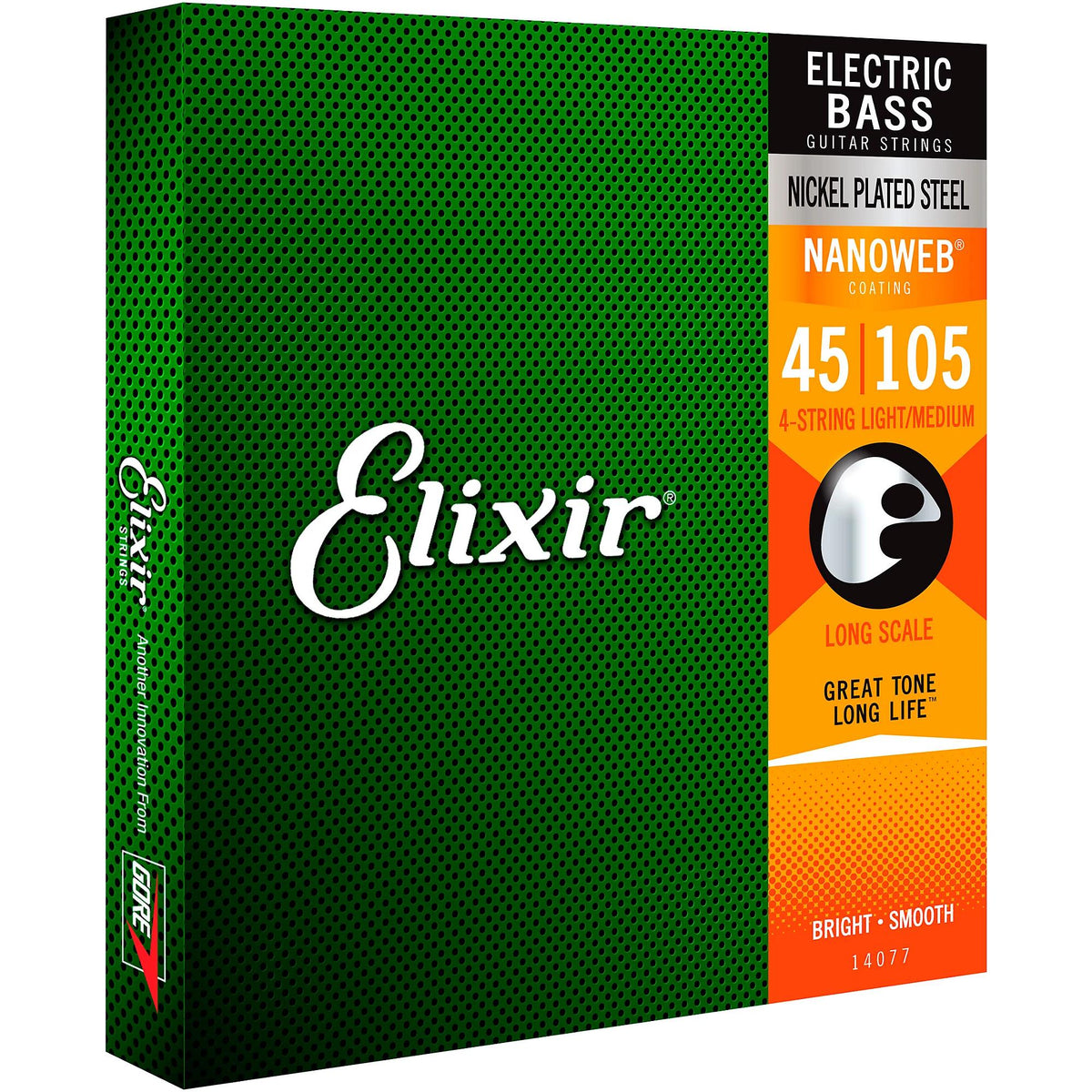 Elixir Nickel-Plated Steel 4-String Bass Strings with NANOWEB Coating ...