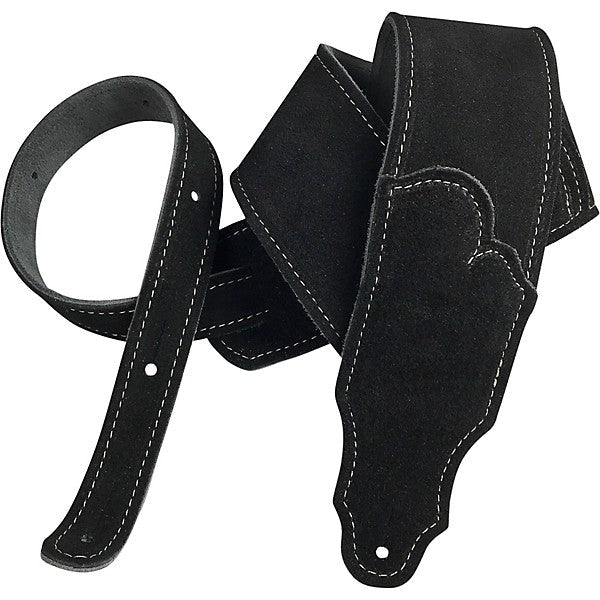 Franklin Straps FSS-BK-S 2.5" Black Suede / Silver Stitching