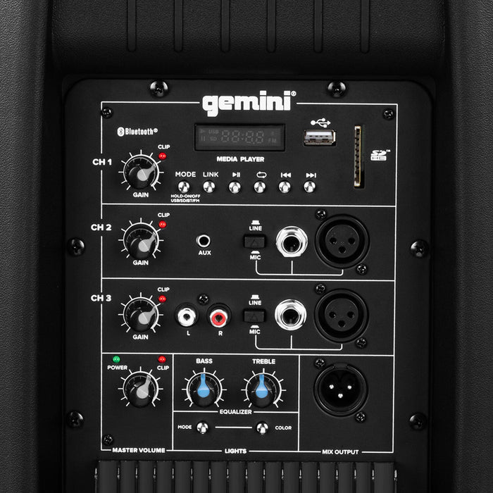 Gemini AS-2115BT-PK 15" Bluetooth Active Loudspeaker Pack