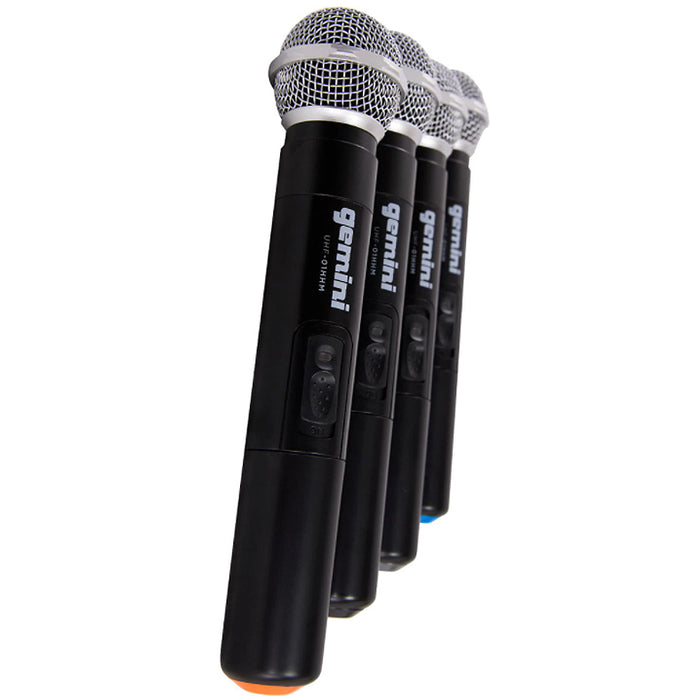 Gemini UHF-04M 4-Channel Wireless Handheld Microphone System