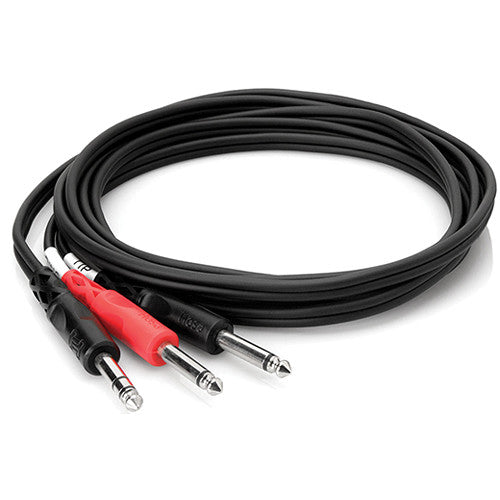 HOSA STP-203 Insert Cable, 1/4 in TRS to Dual 1/4 in TS, 3 m