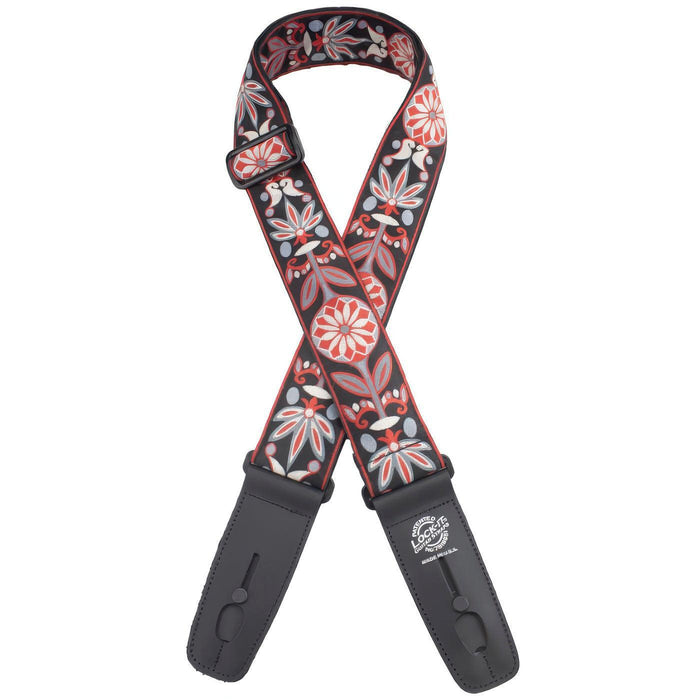 Henry Heller 2" Wide Lock-It Guitar Strap, Floral Design