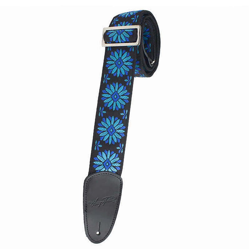 Henry Heller HJQ2-10 Deluxe Jacquard 2" Strap, Blue Blossom