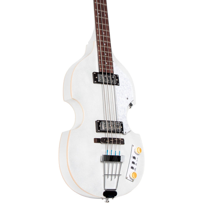 Hofner Ignition Series Short-Scale Violin Electric Bass, Pearl White
