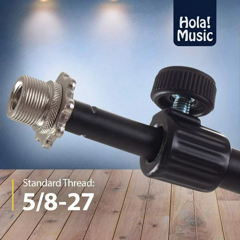 Hola! Music HPS-101TB Professional Tripod Microphone Mic Stand with Telescopic Boom, Pack of 2, Black