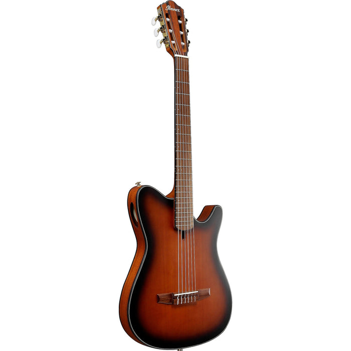 Ibanez FRH10NBSF Thinline Nylon Acoustic-Electric Guitar, Brown Sunburst