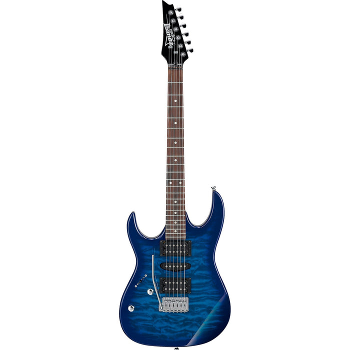 Ibanez GRX70QAL RG GIO Series Electric Guitar (Transparent Blue Burst, Left-Handed)