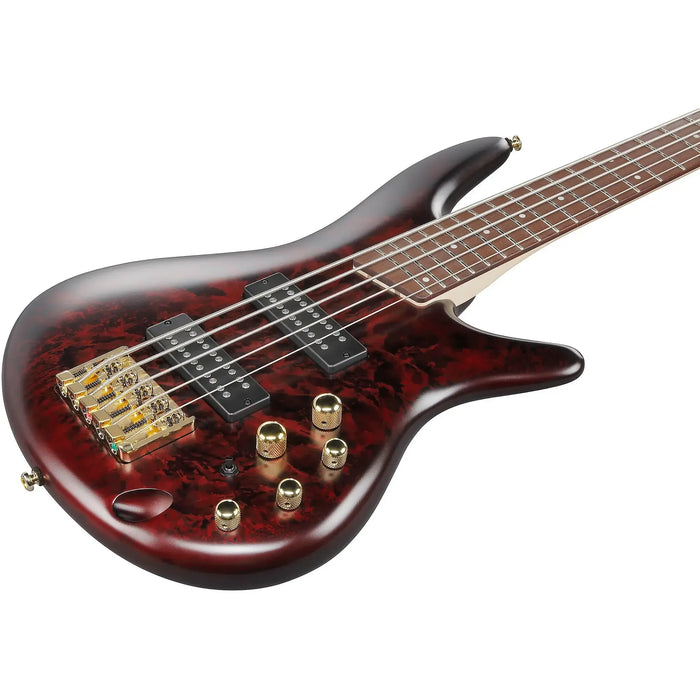 Ibanez SR Standard SR305E 5-string Electric Bass, Wine Red Frozen Metallic