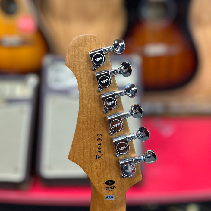 JET Guitars JJ-300 P90 BK Jaguar-style Electric Guitar, Black, Roasted Maple Neck