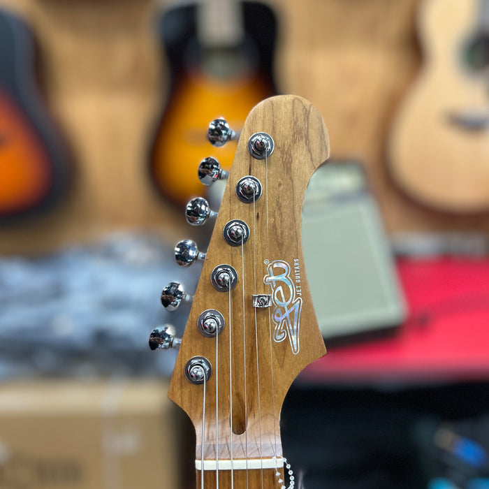 JET Guitars JS-300 BK Solidbody Strat-style Electric Guitar - Black, Roasted Maple Neck