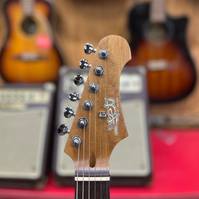 JET Guitars JS-300 PLM R Stratocaster-style Electric Guitar, Plum, Roasted Maple Neck