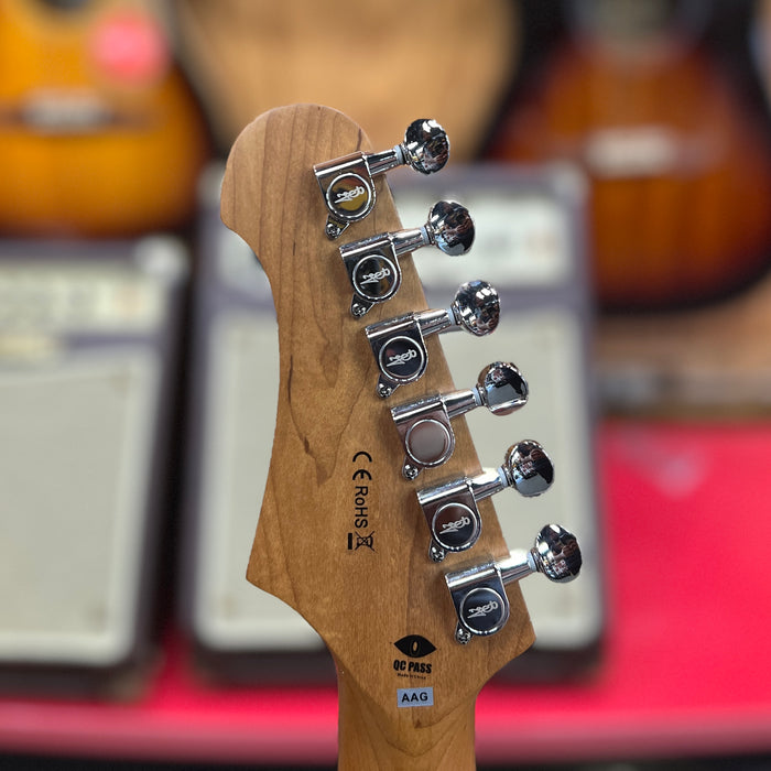 JET Guitars JS-300 PLM R Stratocaster-style Electric Guitar, Plum, Roasted Maple Neck