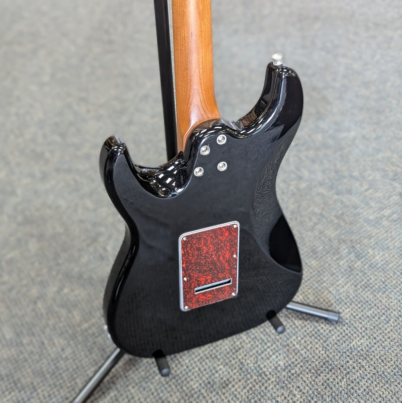 JET Guitars JS-400 BK Solidbody Strat-Style Guitar - Black HSS, Roasted Maple Neck