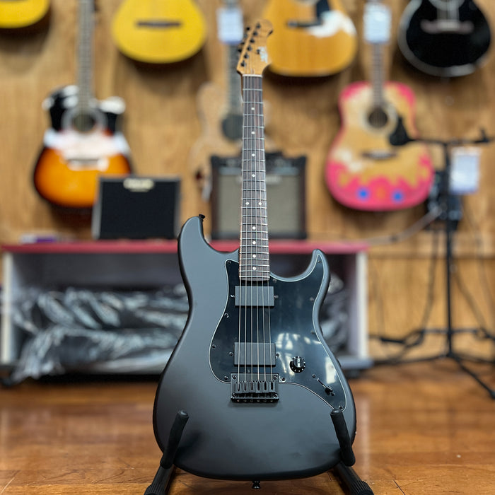 JET Guitars JS-400 MBK R  Strat-style Electric Guitar, Matte Black