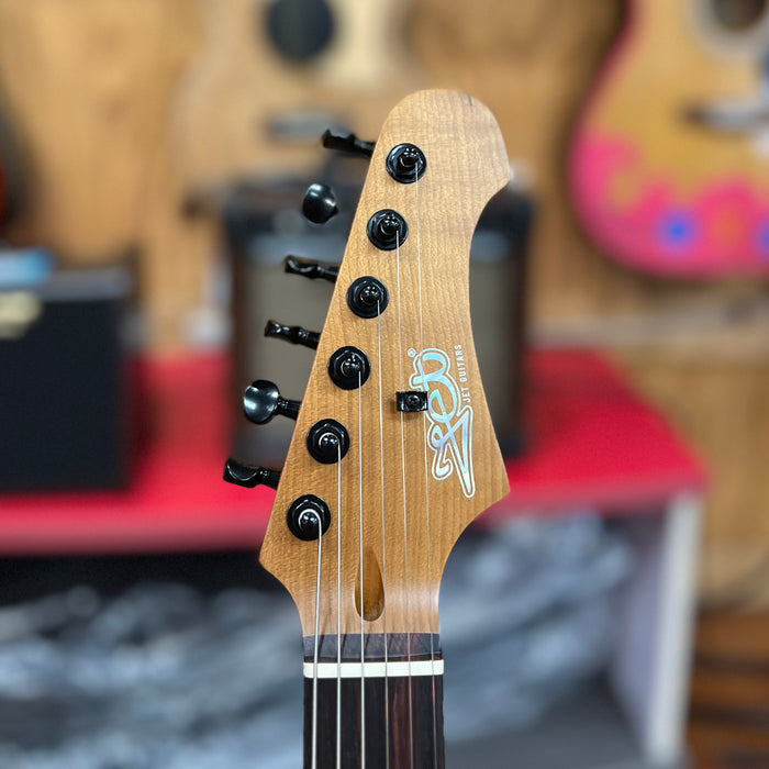 JET Guitars JS-400 MBK R  Strat-style Electric Guitar, Matte Black