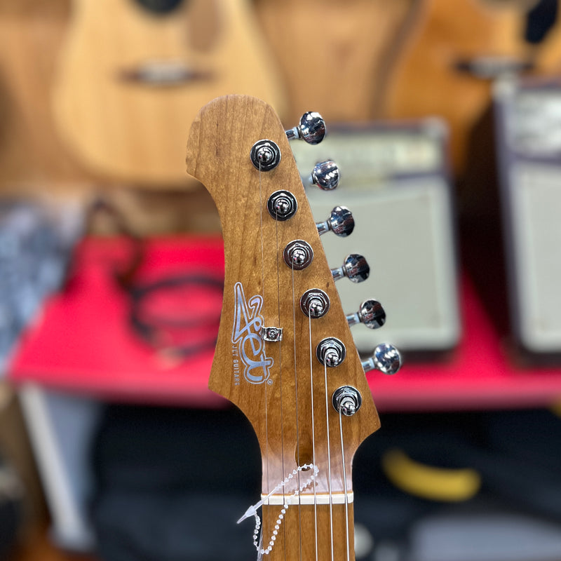 JET Guitars JS-400 OW LH Solidbody Strat-Style Guitar - Left Handed Olympic White HSS, Roasted Maple Neck