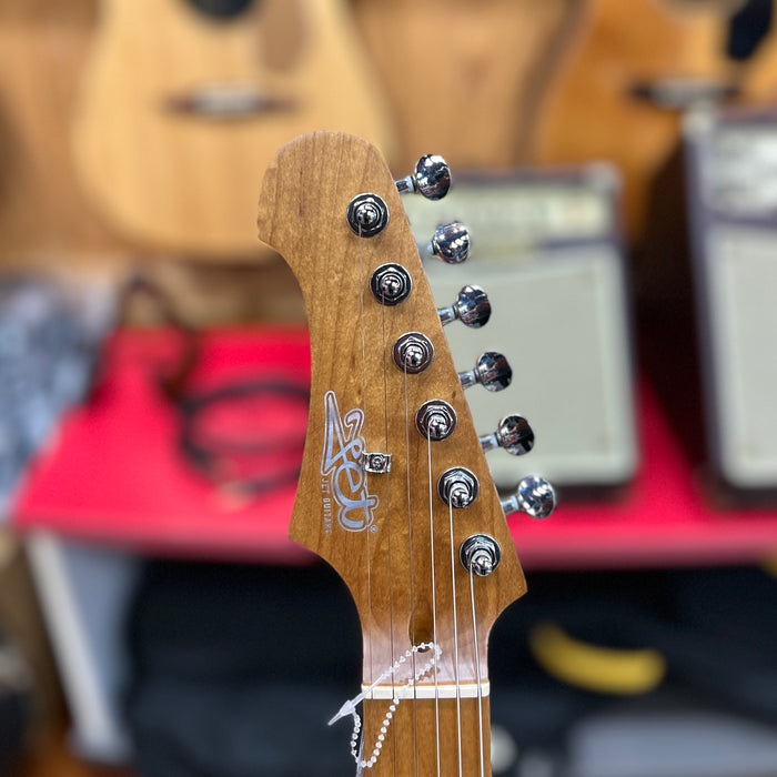 JET Guitars JS-400 OW LH Solidbody Strat-Style Guitar - Left Handed Olympic White HSS, Roasted Maple Neck