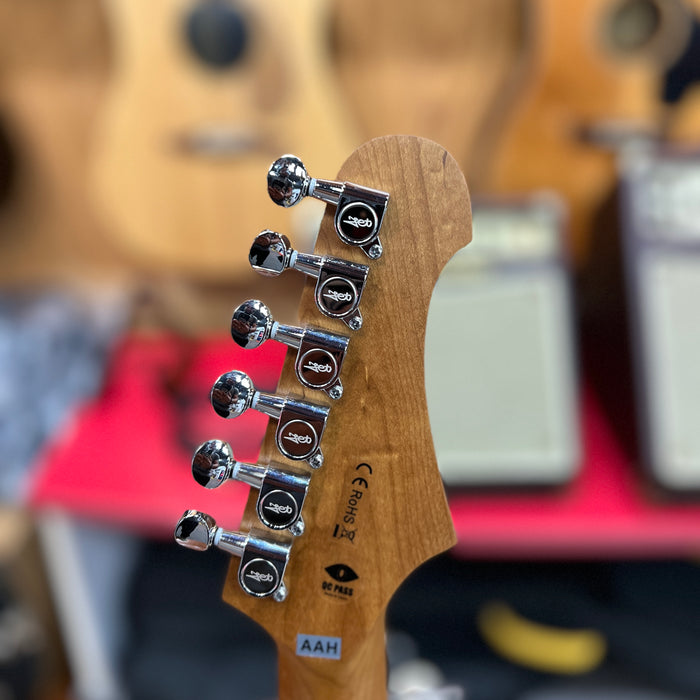 JET Guitars JS-400 OW LH Solidbody Strat-Style Guitar - Left Handed Olympic White HSS, Roasted Maple Neck