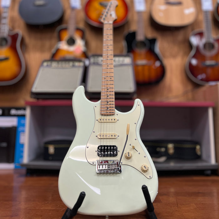 JET Guitars JS-400 OW Solidbody Strat-Style Guitar - Olympic White HSS, Roasted Maple Neck