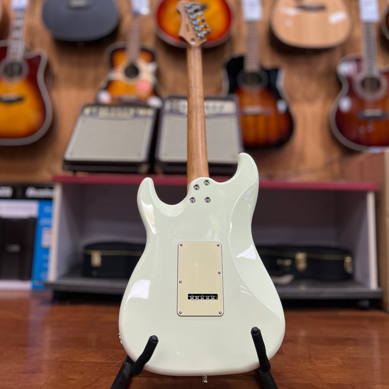 JET Guitars JS-400 OW Solidbody Strat-Style Guitar - Olympic White HSS, Roasted Maple Neck