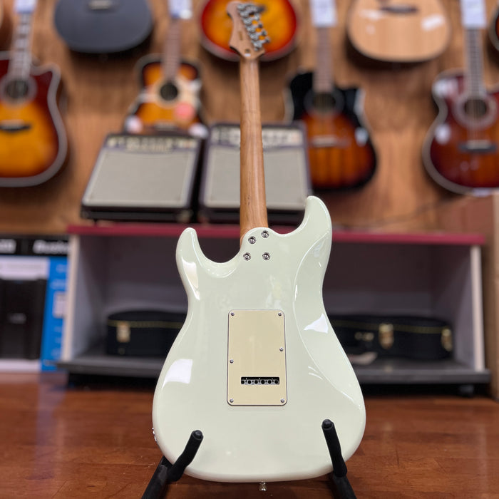 JET Guitars JS-400 OW Solidbody Strat-Style Guitar - Olympic White HSS, Roasted Maple Neck