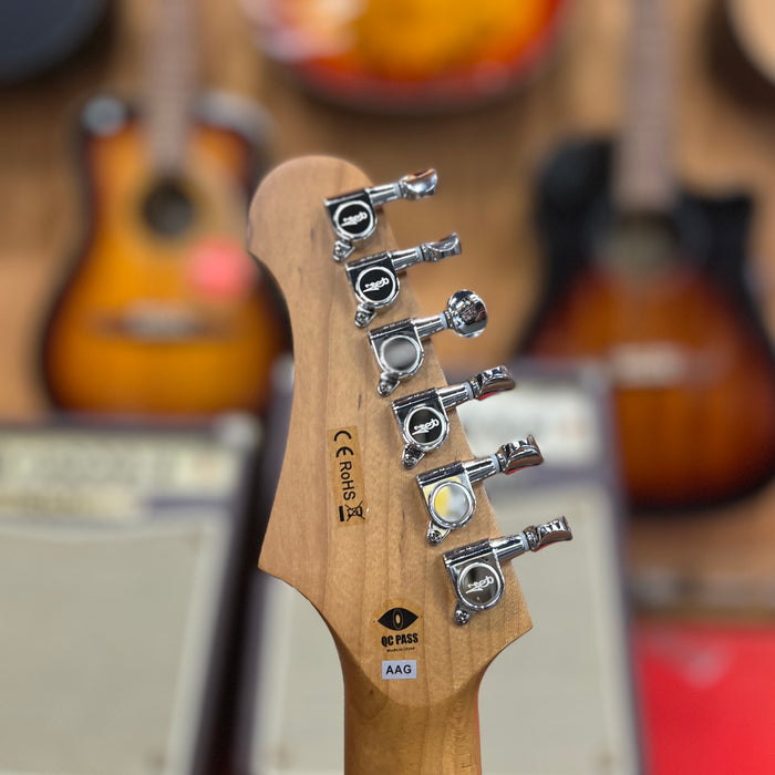 JET Guitars JS-400 OW Solidbody Strat-Style Guitar - Olympic White HSS, Roasted Maple Neck