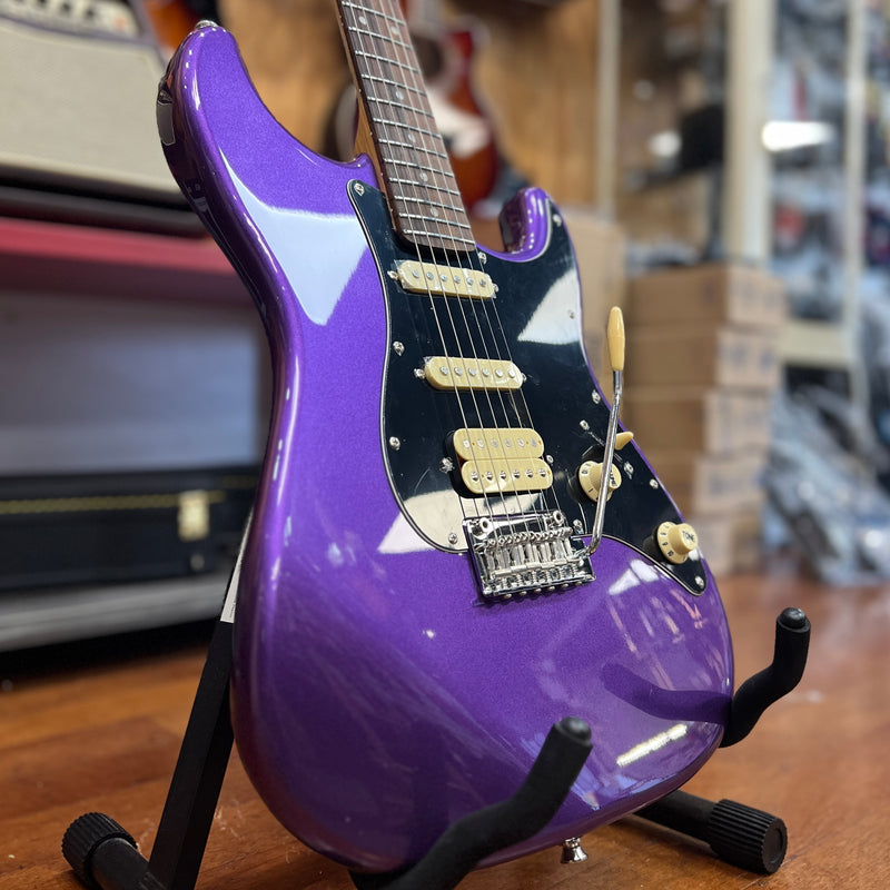 JET Guitars JS-400 PLM R Stratocaster-style Electric Guitar, Plum, Roasted Maple Neck