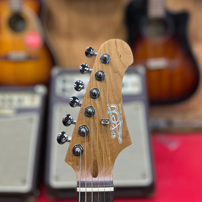 JET Guitars JS-400 PLM R Stratocaster-style Electric Guitar, Plum, Roasted Maple Neck