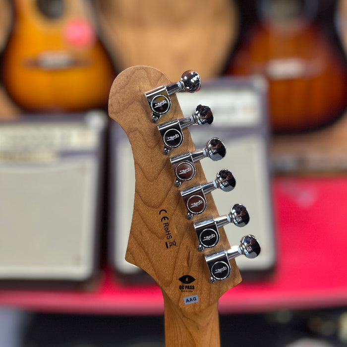 JET Guitars JS-400 PLM R Stratocaster-style Electric Guitar, Plum, Roasted Maple Neck