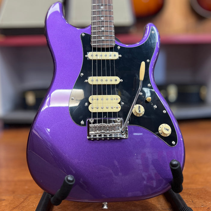 JET Guitars JS-400 PLM R Stratocaster-style Electric Guitar, Plum, Roasted Maple Neck