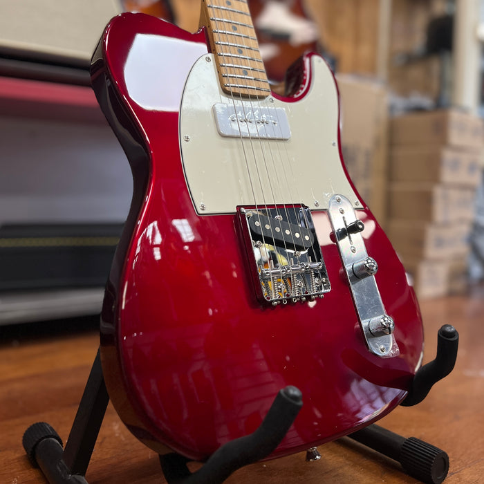 JET Guitars JT-300 CAR P90 Telecaster-style Electric Guitar, Candy Red, Roasted Maple Neck