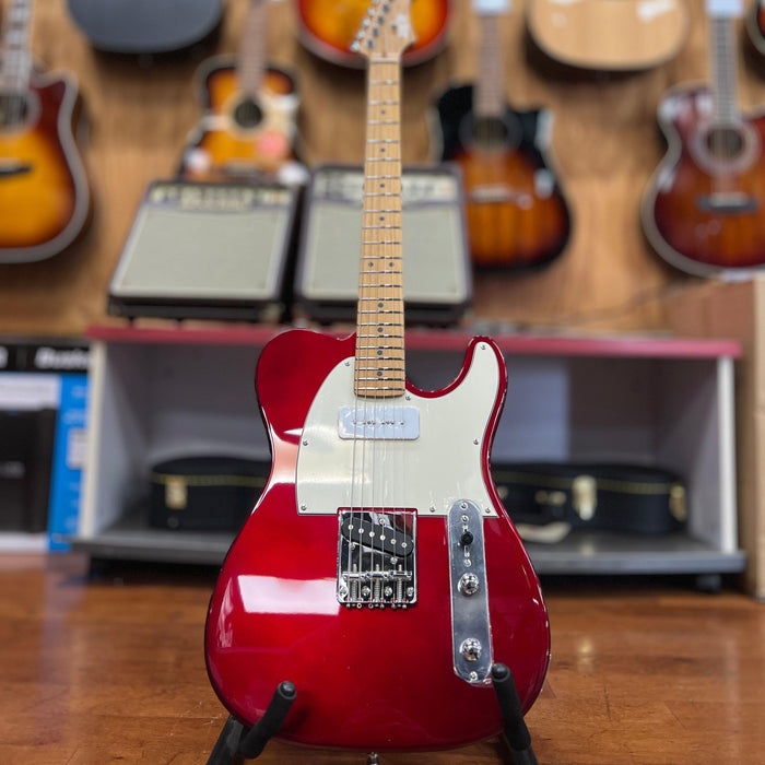 JET Guitars JT-300 CAR P90 Telecaster-style Electric Guitar, Candy Red, Roasted Maple Neck