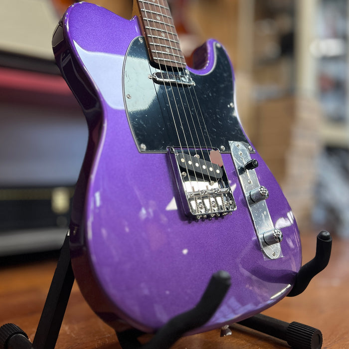 JET Guitars Jt-300 PLM R Telecaster-Style Electric Guitar, Plum, Roasted Maple Neck