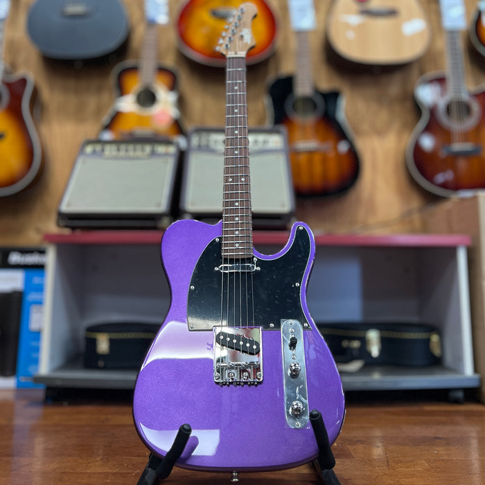 JET Guitars Jt-300 PLM R Telecaster-Style Electric Guitar, Plum, Roasted Maple Neck